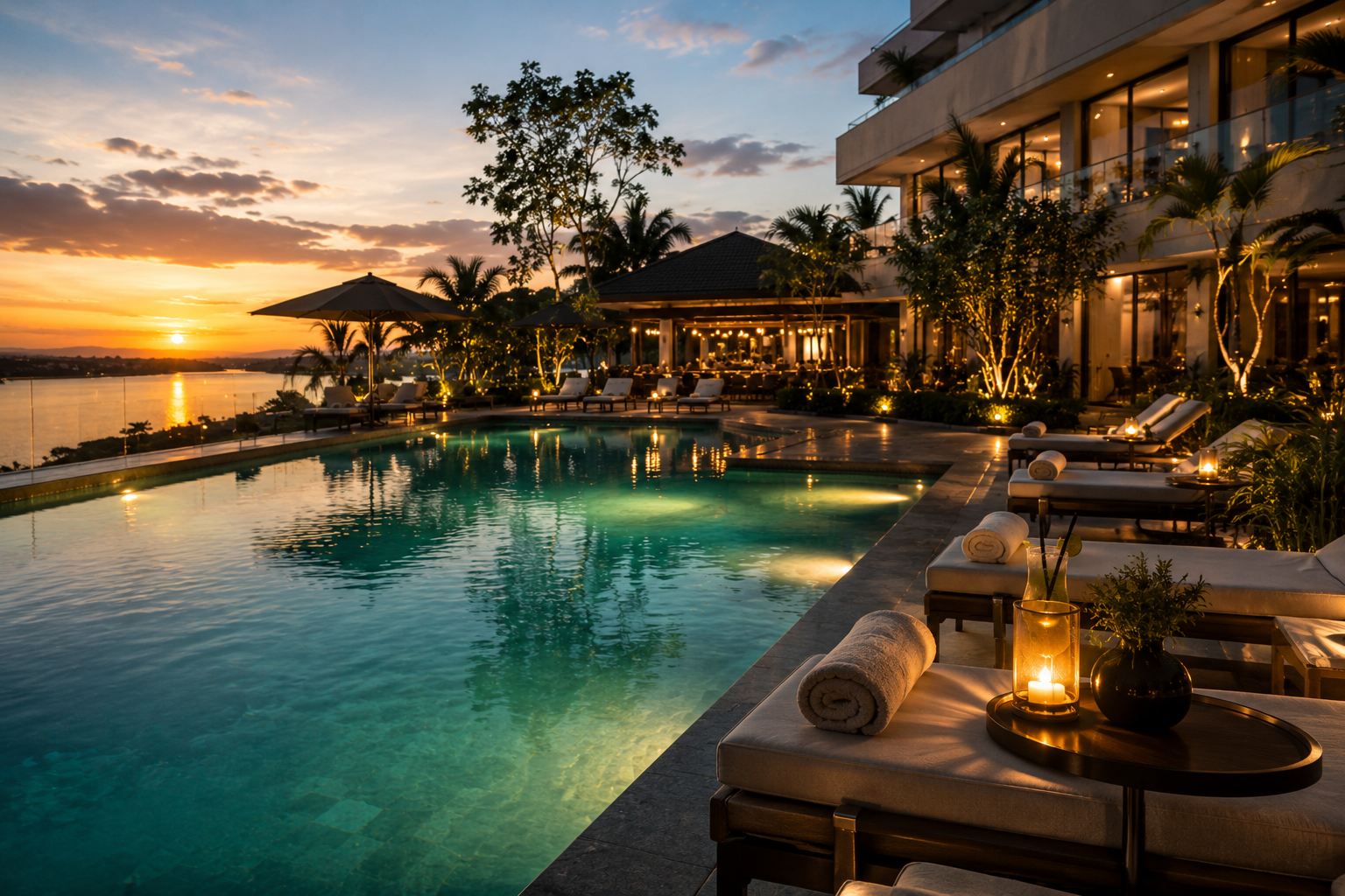 Rooftop sunset